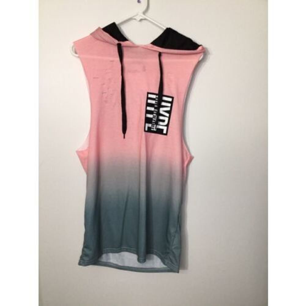Five‎ By Five Women’s small Ombré Pink Tank Top Hooded Distressed